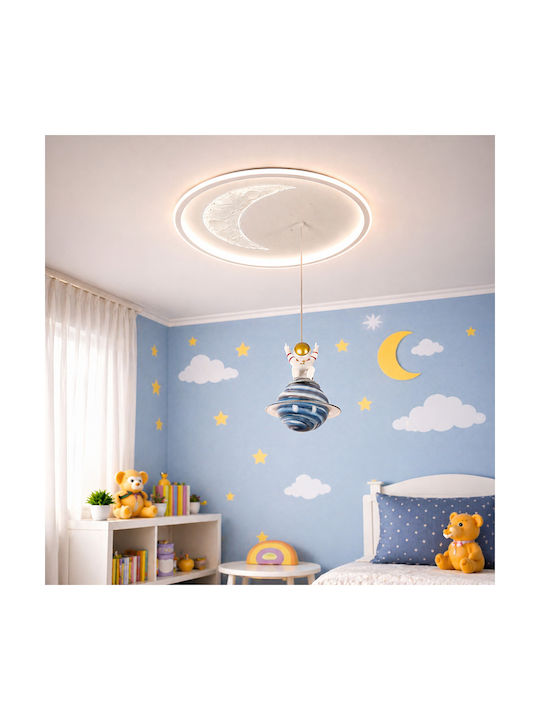 Alista Home Полилей Детска Таванна Лампа 80W с Гнездо E27 Бяла