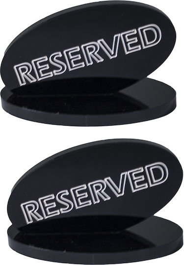 Set 2 Culinaro Reserved Signs Restaurant Made Acrylic Black