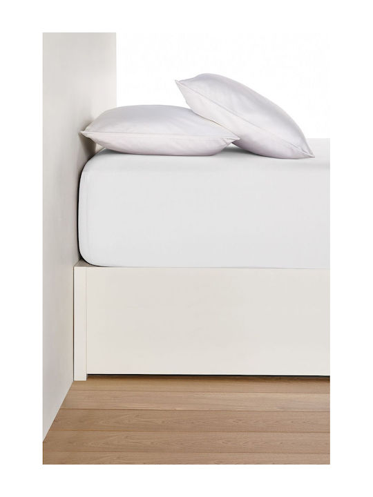 Living Home Double Bed Sheet With Rubber Hugger 160x200+40cm Silber