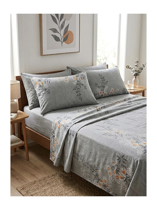 Σετ Σεντόνια King Size με Λάστιχο 220x240εκ. Πολύχρωμο (4τμχ)