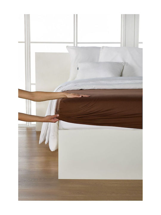 Living Home Σεντόνι Υπέρδιπλο με Λάστιχο 160x200+30εκ. Maroon 077