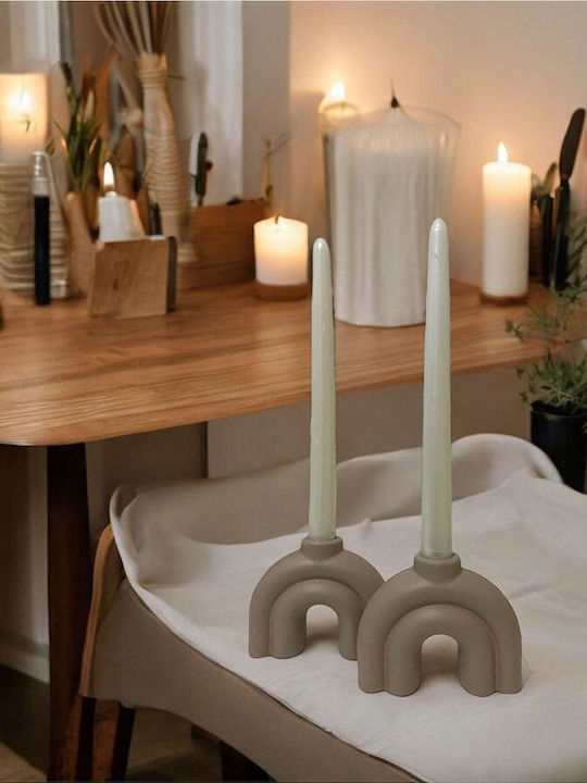 SteweHome Ceramic Candle Holder In Brown Colour 10x10cm