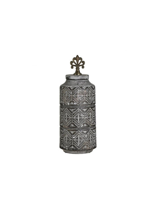 Inart Decorative Vase Ceramic Grey 15x15xH39cm