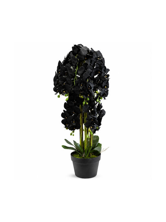 Orhidee Artificială Neagră 120cm Plantă În Ghiveci 87554-5