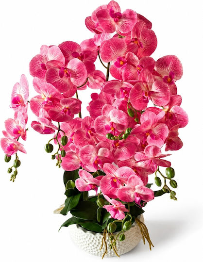 Orhidee Artificială Decorativă 70cm Alb Ghiveci 87553-3