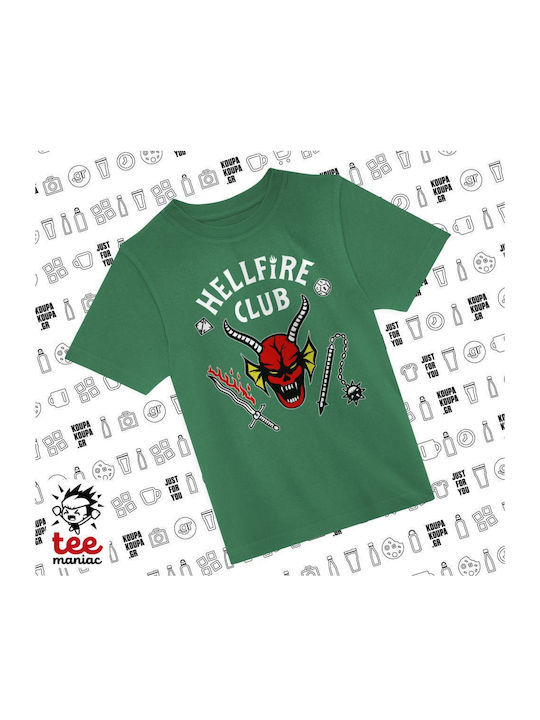 Stranger Things Kids T-shirt Green Hellfire Club