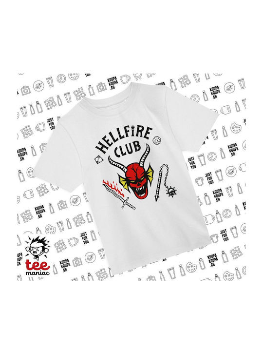 Stranger Things Kids T-shirt White Hellfire Club