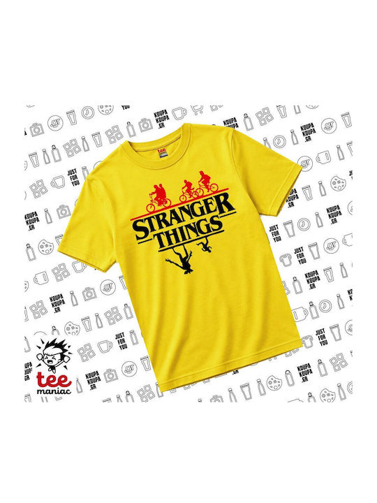 Stranger Things Kinderoberteile T-Shirt Gelb Up...