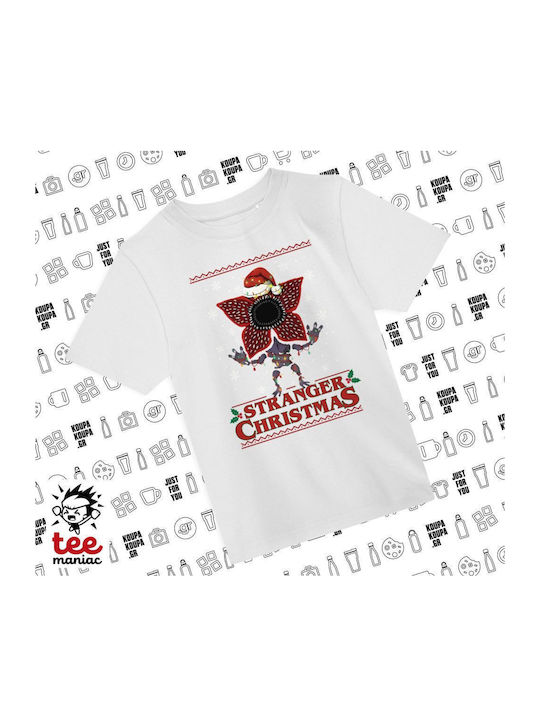Stranger Things Kids T-shirt White Christmas
