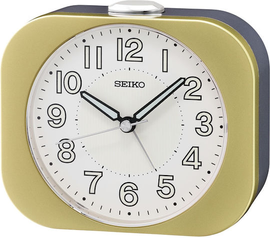 Seiko Silent Tabletop Clock with Indicators with Alarm Clock QHE206G