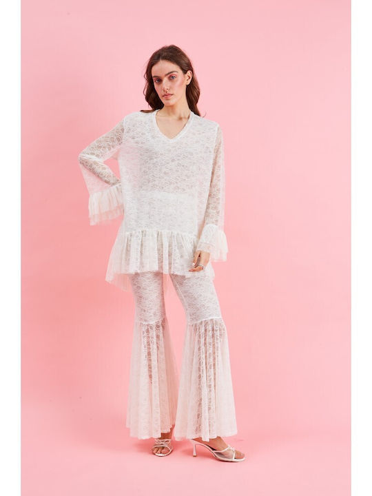 Women's Blouse Long Sleeve White