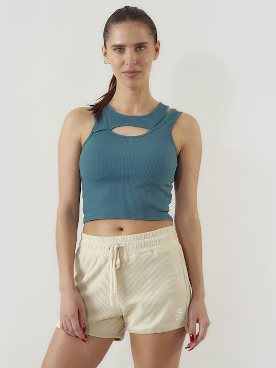 Admiral Women's Crop Top with Spaghetti Straps Petrol Blue