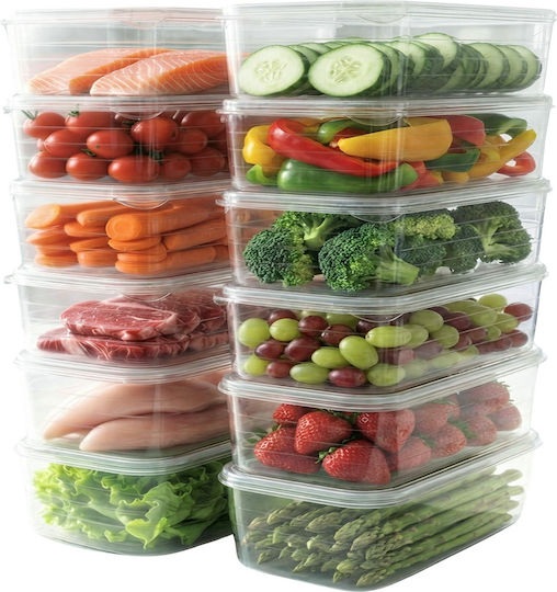 Femmit Set 6 Transparent Airtight Food Containers 1.5l Refrigerator