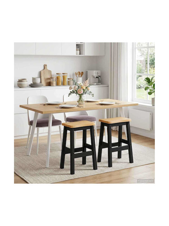 Bar Stools with Backrest Wooden Black 2 Pieces 40x29x63cm