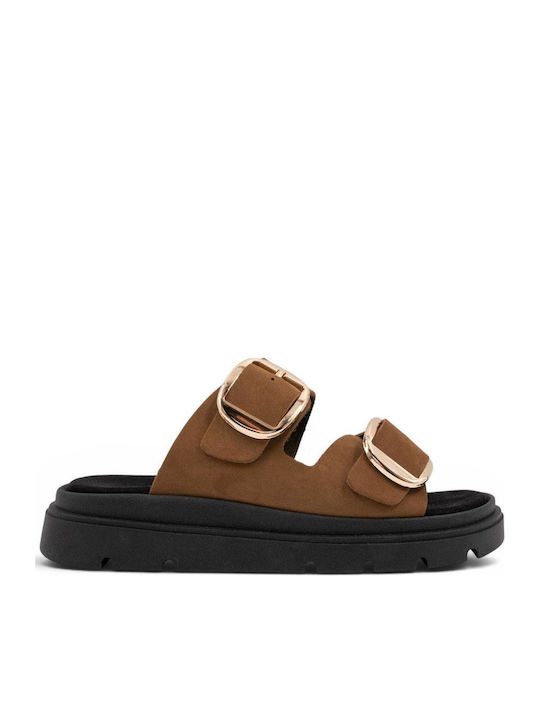 Michailidis Collection Women's Flat Sandals Flatforms Brown 4545 - 1149 - Moka