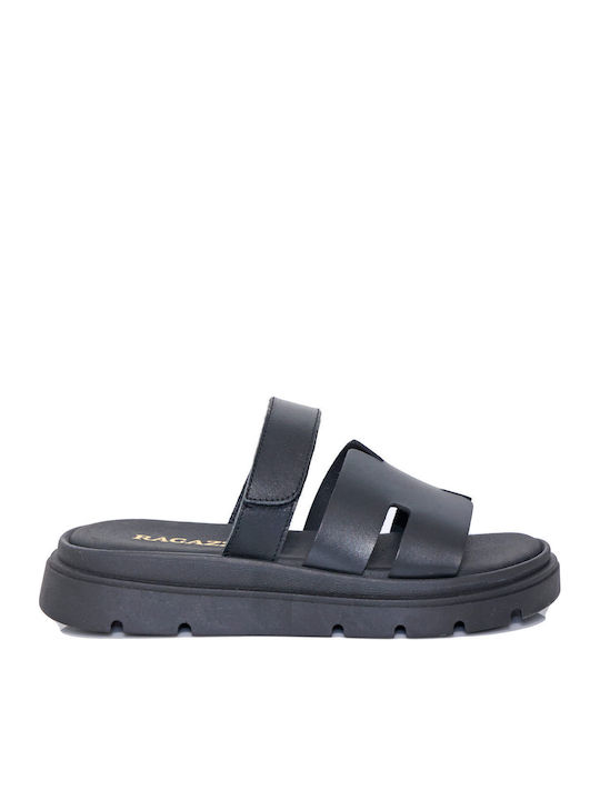 Ragazza Sandale Casual Damă Din Piele Negre