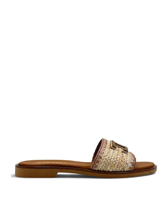 Ragazza Leather Women's Flat Sandals Beige