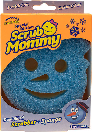 Burete Scrub Daddy Scrub Mommy Albastru Om de Zăpadă Ediție Specială de Crăciun Albastru