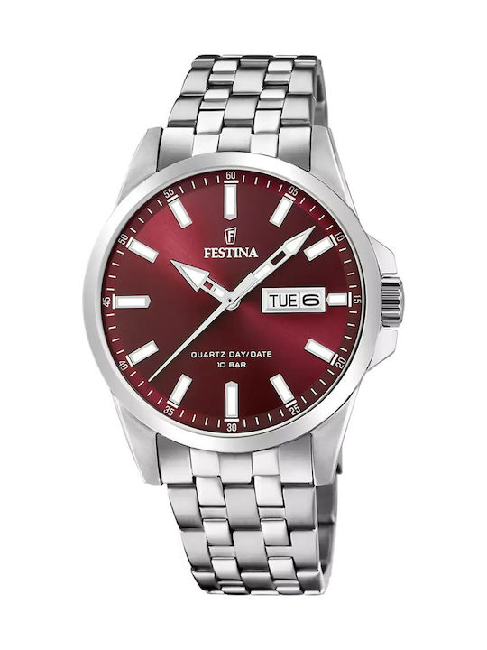 Festina Mens Ανδρικό Ρολόι Μπαταρίας με Ασημί Μ...