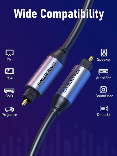 Cabletime Optical Audio Cable TOS Male - TOS Male Black 3m (CT-AV380-P04GN)