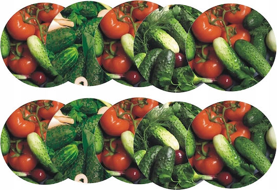 Set 10 Capace Borcane Ø 82mm 6 Cu Cleme Motive Vegetale