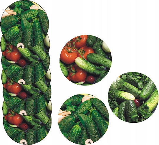 Set 10 Capace Ø 66 Borcane Pentru Murături Model Castravete Cu 4 Cleme