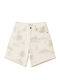 Damen Hohe Taille Shorts Off White