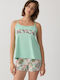 Mint Set Pijamale Dama Vară Verde