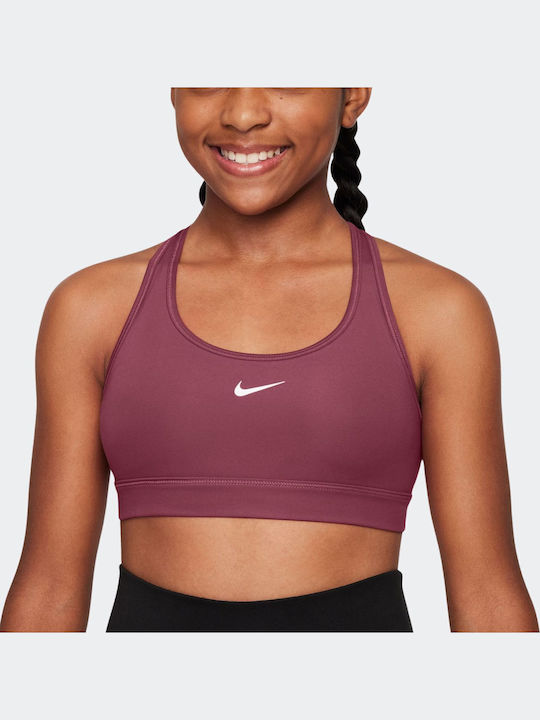 Nike Swoosh Παιδικό Μπουστάκι Dri-Fit Pink Smoke
