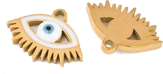 Edelstahl Material Auge Gold Emaille 15x11mm 1 Stück