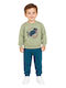 Kinder Sweatpants Set Dri-Fit in Naturfarben- Petrol