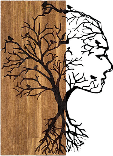 Freebox Mixed Art Black Wooden Wall Decor 43x3x58cm