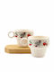 SteweHome Set Cesti Espresso Ceramice Bej 90ml 2 Bucăți