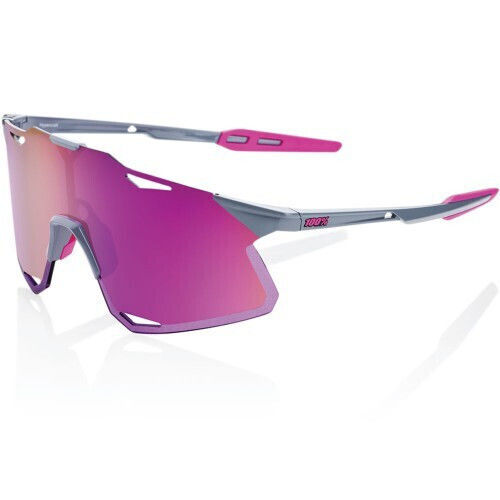 100% Cycling Glasses Hypercraft with Purple Frame and Mirror Photochromic Lenses