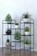 SteweHome Raft Suport Pentru Plante Metalic Negru