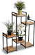 SteweHome Metal Black Plant Stand 22x22x80cm
