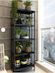 SteweHome Пластмасова Етажерка За Саксии Черна 55.8x30.8x151см