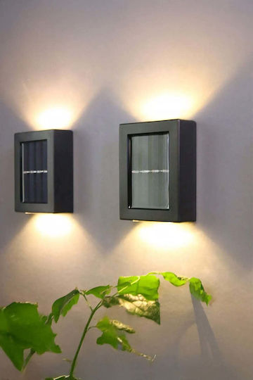 SteweHome Set of 4 Wall Mounted Solar Lights with Photocell 7.3x4.8cm