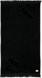 Nima Jacquard Strandtuch Schwarz mit Fransen 16...