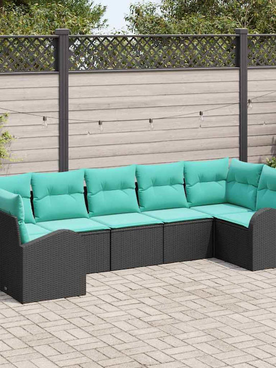 Ecksofa für den Außenbereich Rattan mit Kissen