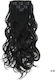 7 Pieces Clip Hairpieces Extra Volume Synthetic Hair Kanekalon Curl Black #1b 60 Cm