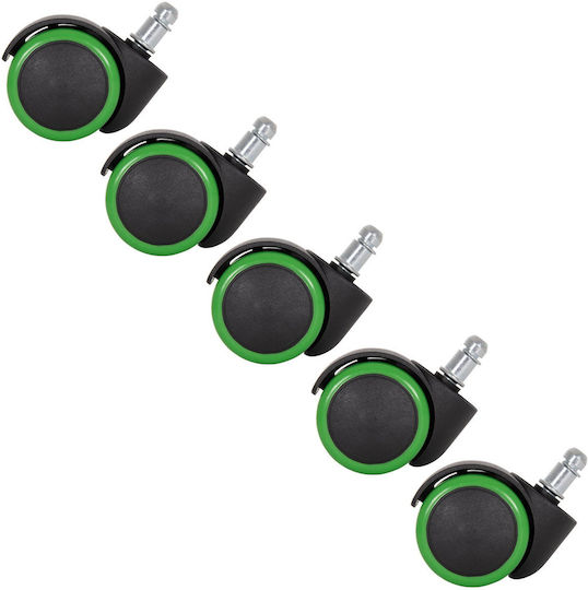 Freebox Furniture Wheel Metallic Black-Green 1.1x1.1cm 5 Pieces