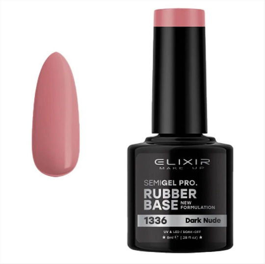 Elixir Semi Strat de bază / Top Coat pentru Gel Rubber 8ml Nude Închis