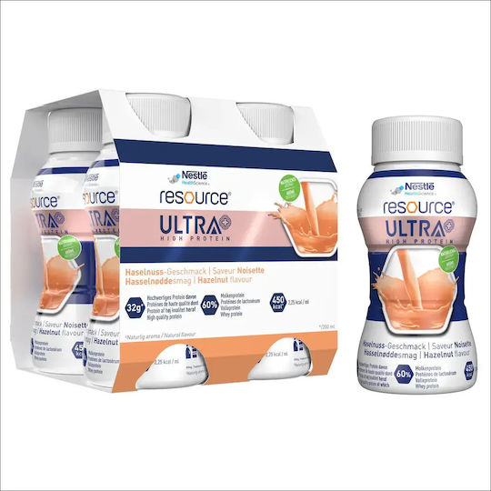 Nestle Resource Ultra + High Protein με Γεύση Βανίλια 4x200ml