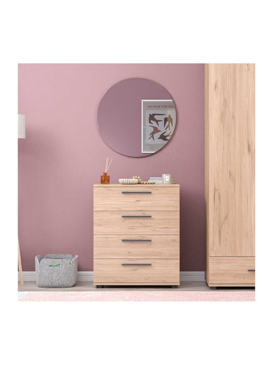Kommode Schlafzimmer Holz Raga mit 4 Schubladen Natürlich 65x41x78cm