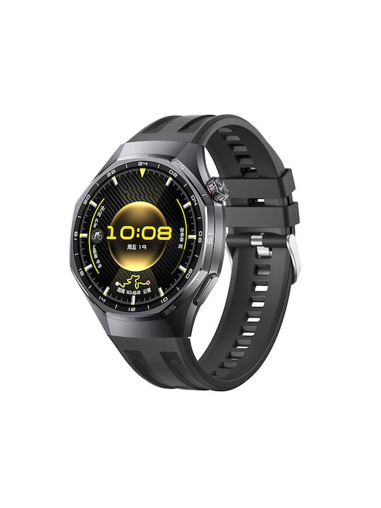 Huawei Watch Gt 6 Pro Seamless Connection Double Groove Non Porous Monochrome Silicone Strap Black