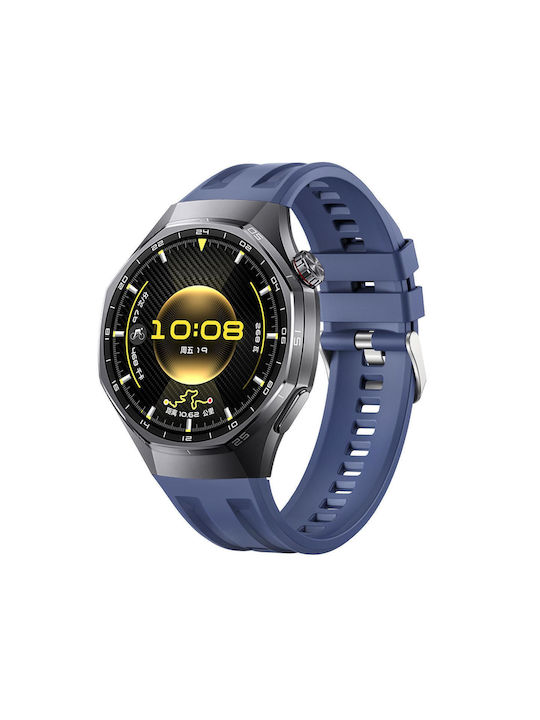 Huawei Watch Gt 6 Pro Непрекъсната Връзка Двуредов Канал Непорест Едноцветен Силиконов Кайшки Син