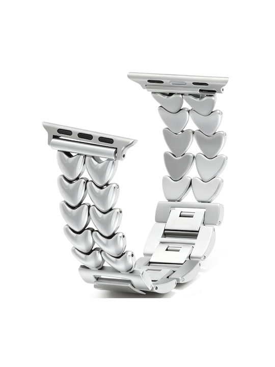 Wearable Strap Love Chain Bracelet Silver Apple Watch 38 40 41 42mm Series 10 11