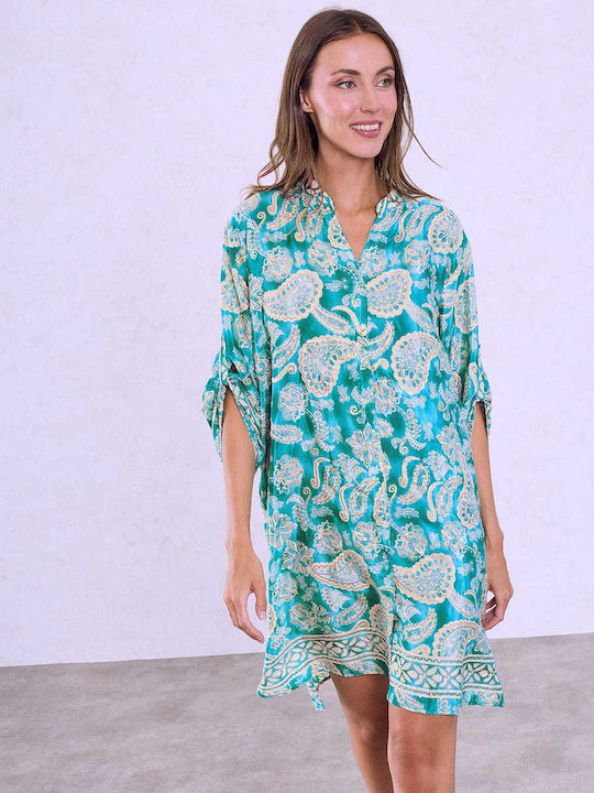 Celestino Women's Kaftan Shirt Metallic Paisley...