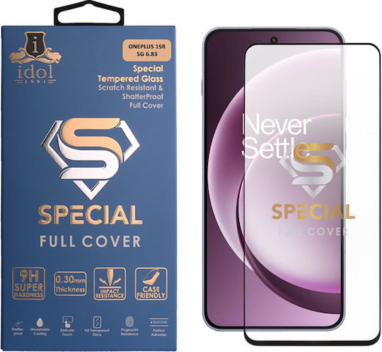 Idol 1991 Special Tempered Glass Oneplus 15r 5g 6.83inch 9h 0.25mm Full Cover Finger Unlock Full Glue Black